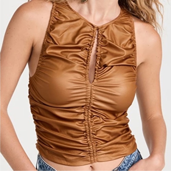 Free People Tops - Free People Ride Along Ruched Crop Tank Cowboy